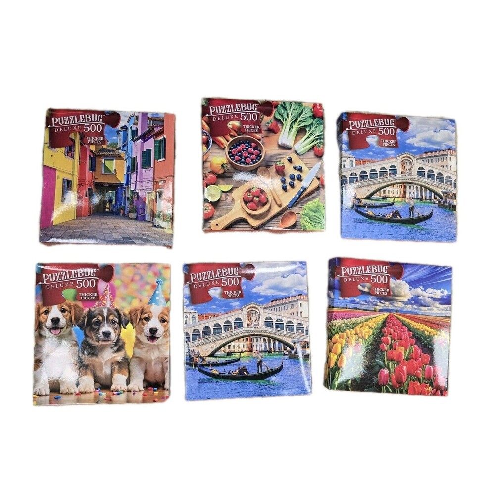 Lot of 12 PuzzleBug Jigsaw Puzzles Mixed 350 & 500 Pieces Random Designs New